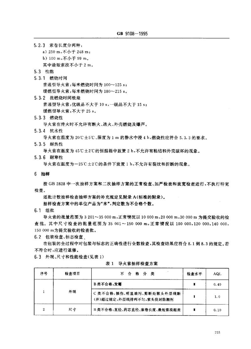 GB 9108-1995 工业导火索