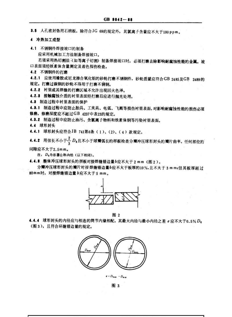 GB 9842-1988 尿素合成塔 技术条件