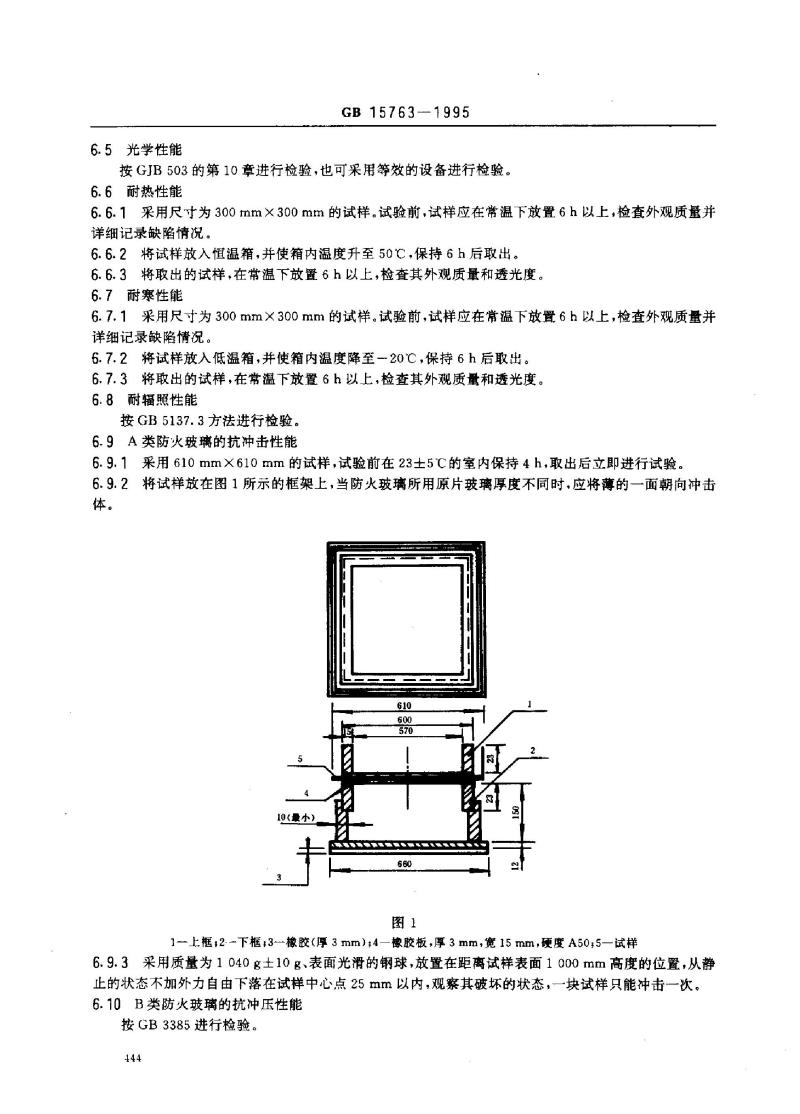 GB 15763-1995 防火玻璃