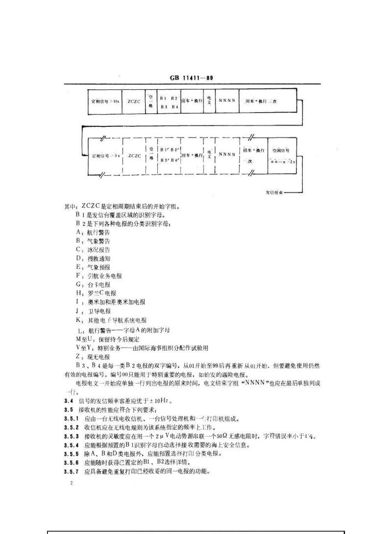 GB 11411-1989 发播航行警告、气象信息和紧急信息系统(NAVTEX)技术条件和使用要求