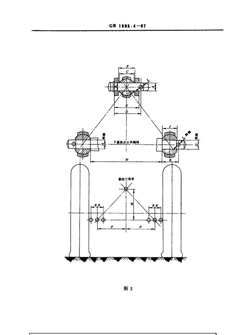 GB 1593.4-1987 农用轮式拖拉机三点悬挂装置第四部分：0类