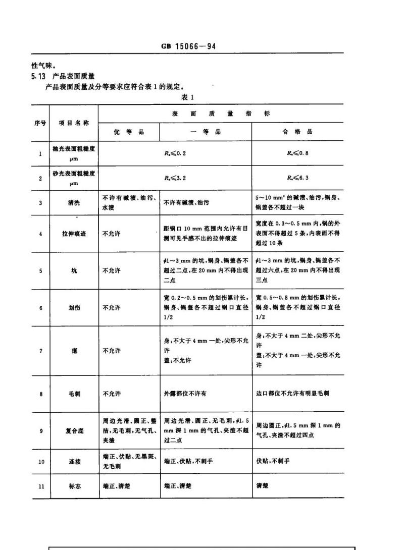 GB 15066-1994 不锈钢压力锅