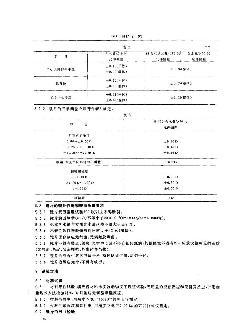 GB 11417.2-1989 软性亲水接触镜