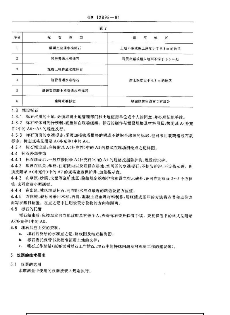 GB 12898-1991 国家三、四等水准测量规范