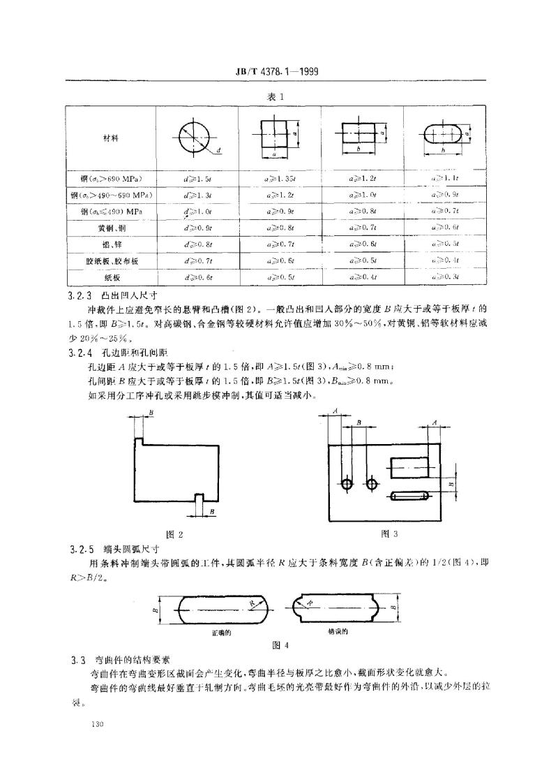 JB/T 4378.1-1999 金属冷冲压件 结构要素