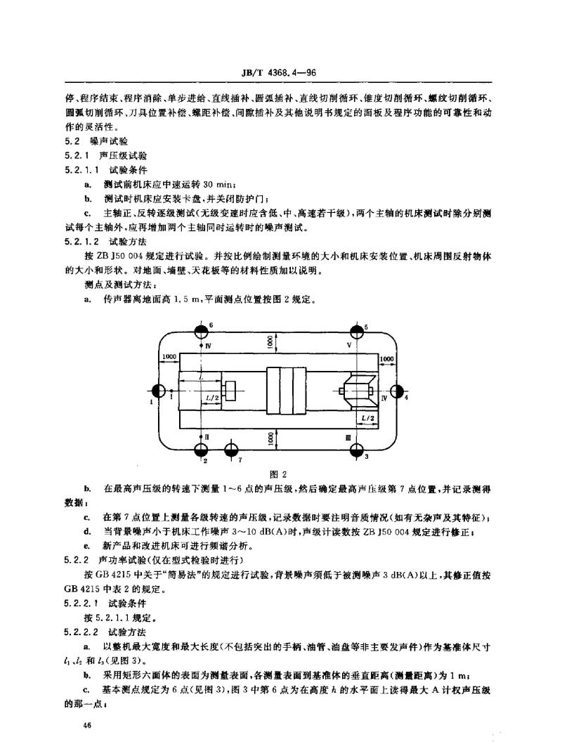 JB/T 4368.4-1996 数控卧式车床 性能试验规范