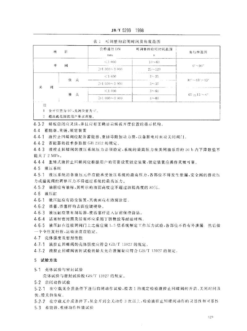 JB/T 5299-1998 液控止回蝶阀