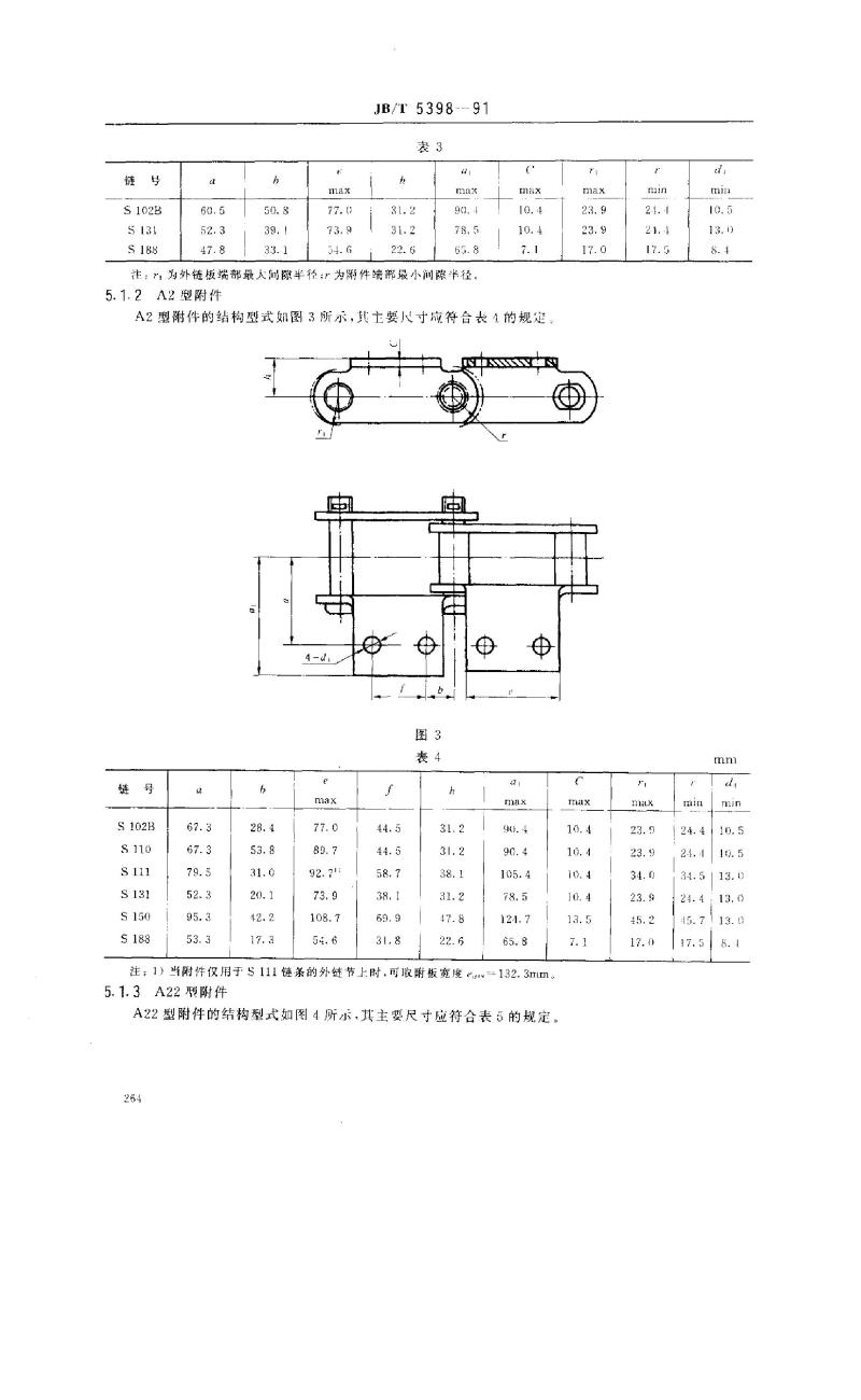 JB/T 5398-1991 工程用钢制套筒链、附件及链轮
