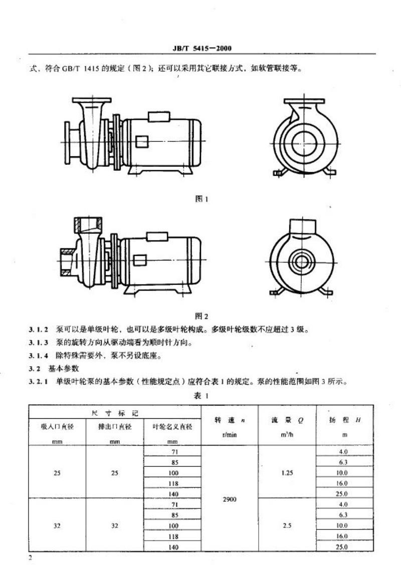 JB/T 5415-2000 微型离心泵