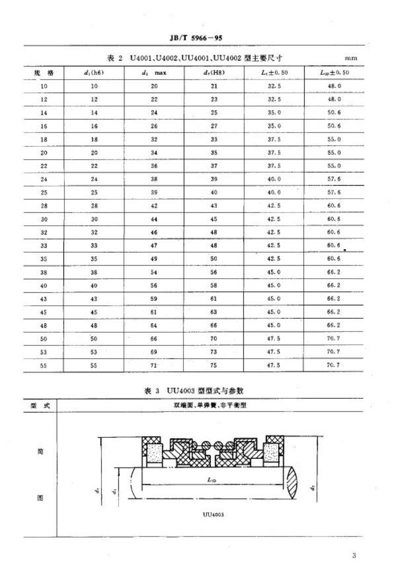 JB/T 5966-1995 潜水电泵用机械密封