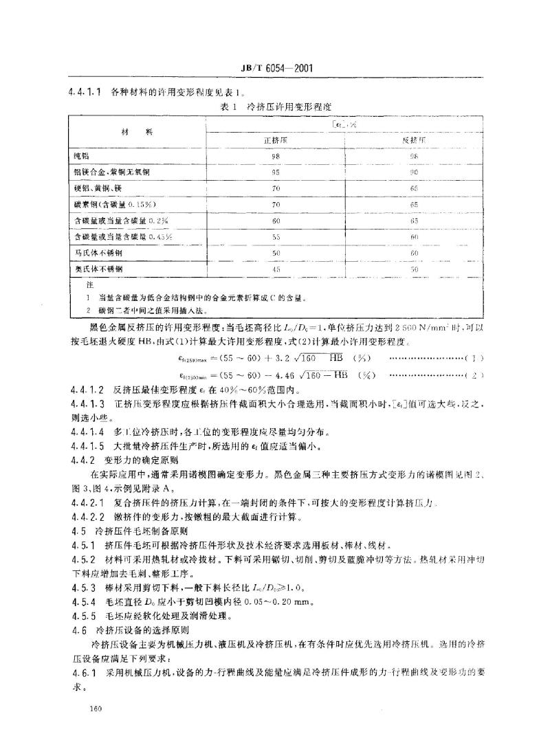 JB/T 6054-2001 冷挤压件 工艺编制原则