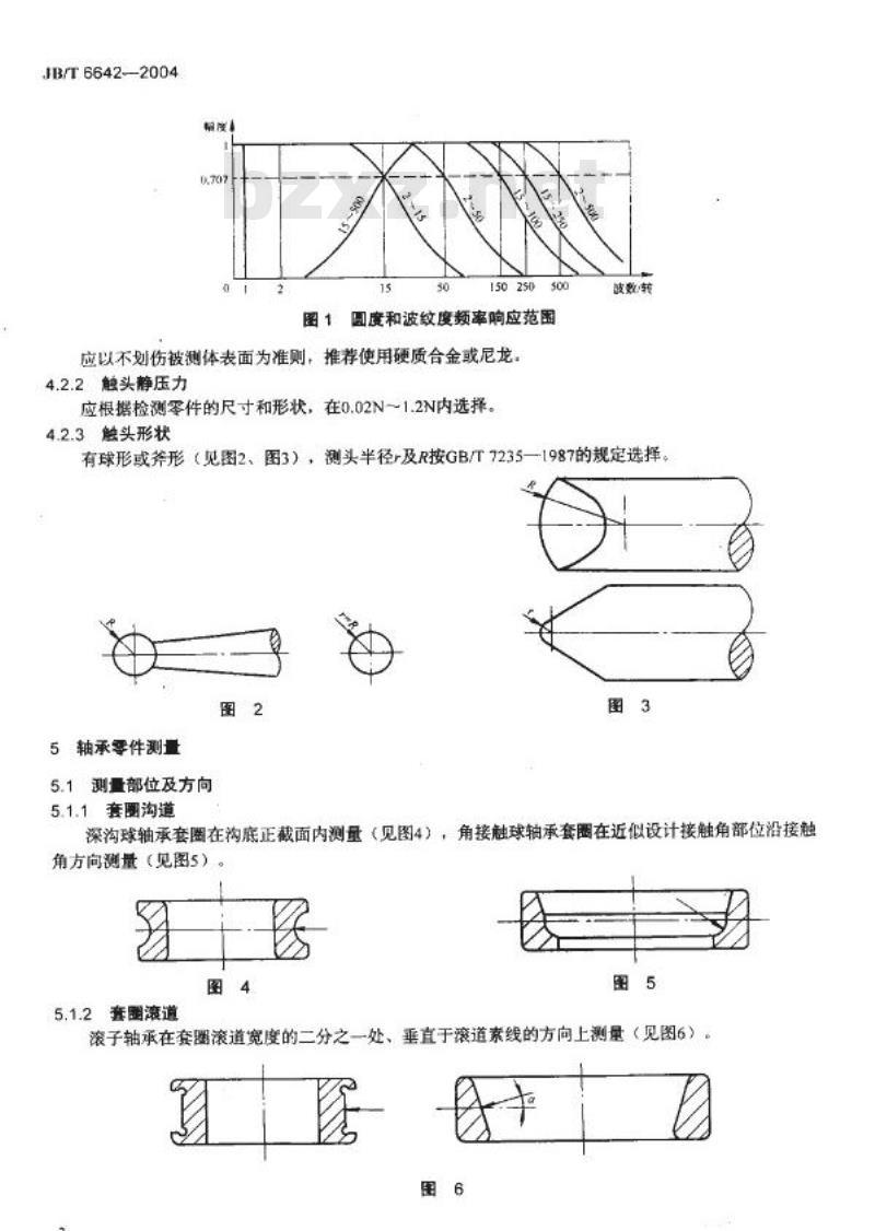 JB/T 6642-2004 滚动轴承零件圆度和波纹度误差测量及评定方法