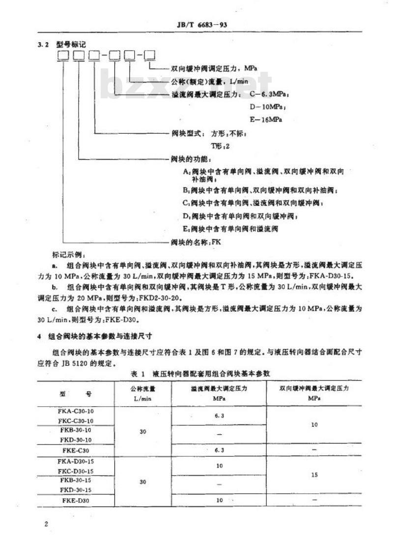 JB/T 6683-1993 液压转向器配套用组合阀块