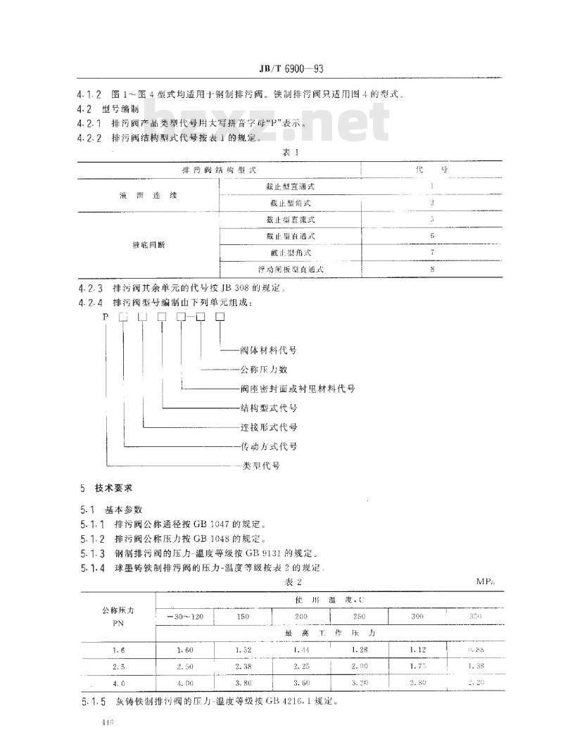 JB/T 6900-1993 排污阀