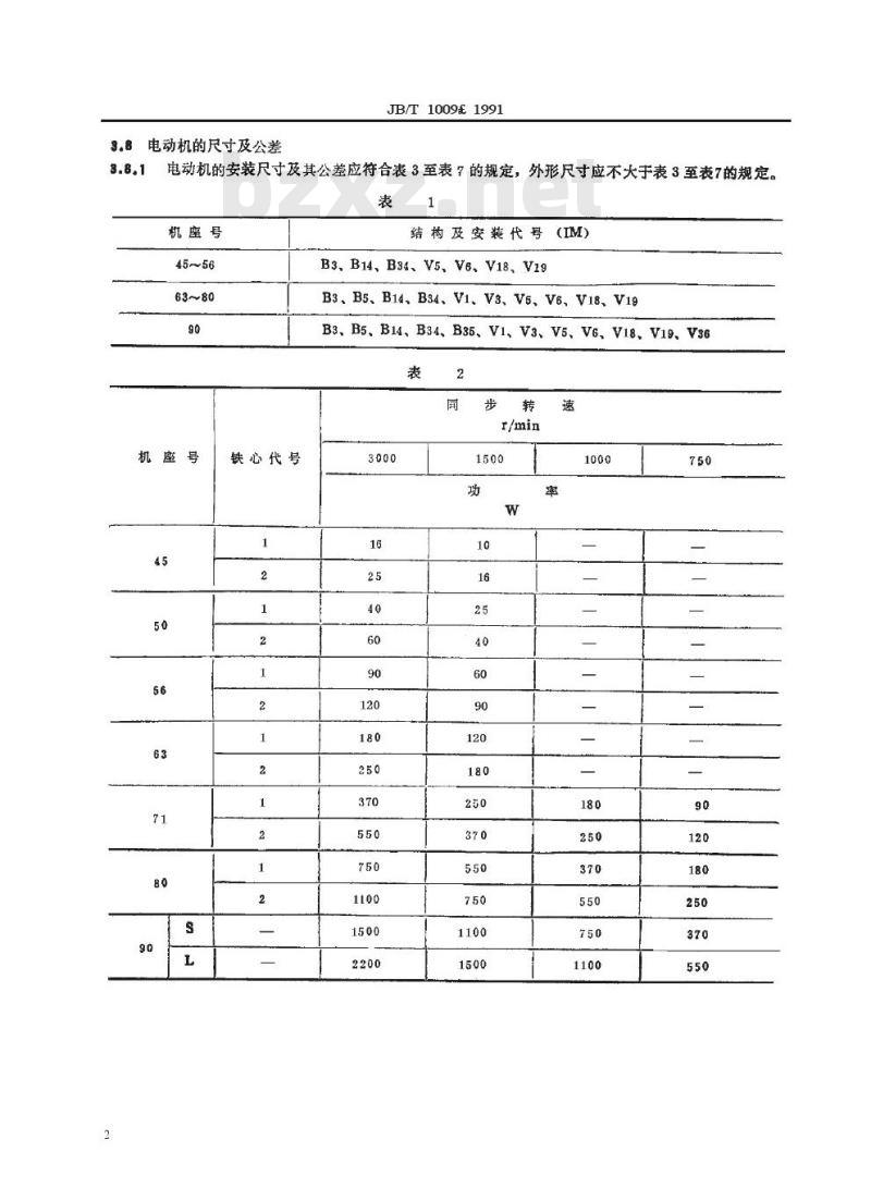 JB/T 1009-1991 YS系列三相异步电动机 技术条件
