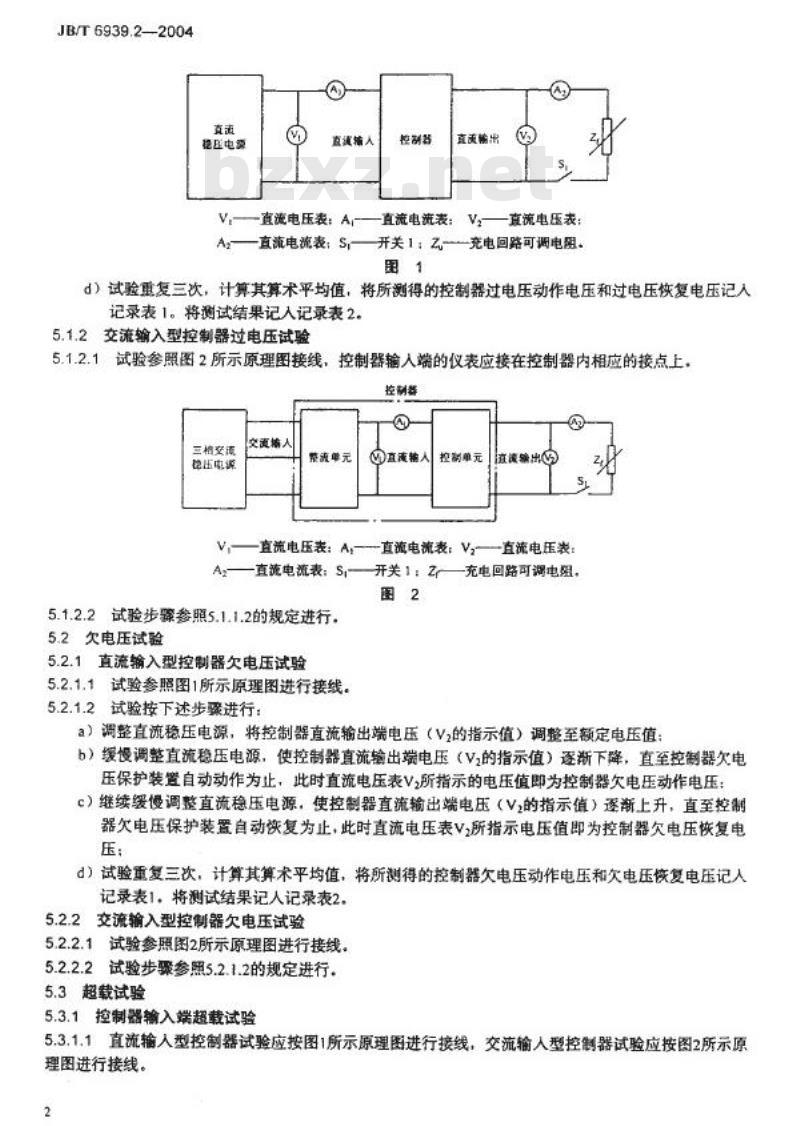 JB/T 6939.2-2004 离网型风力发电机组用控制器 第2部分：试验方法