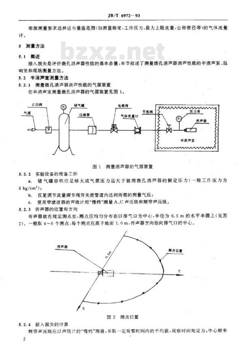 JB/T 6972-1993 微孔排气消声器 测量方法