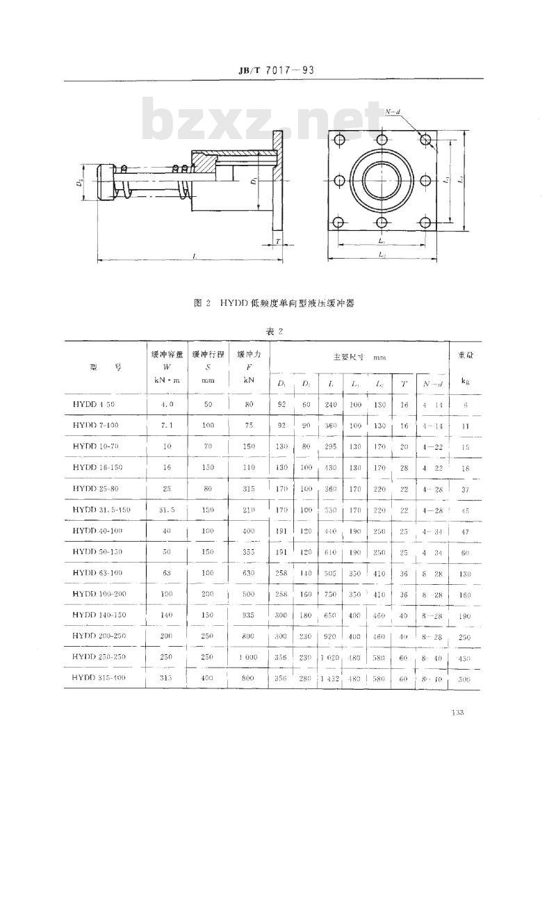 JB/T 7017-1993 起重机用液压缓冲器