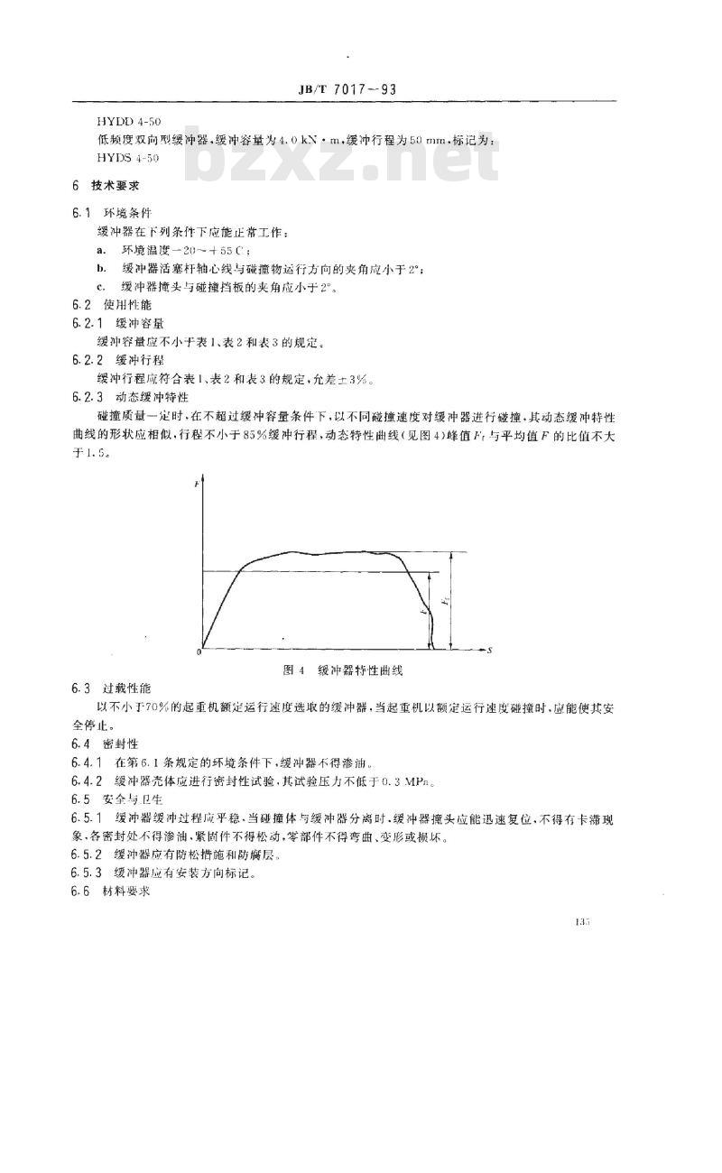 JB/T 7017-1993 起重机用液压缓冲器