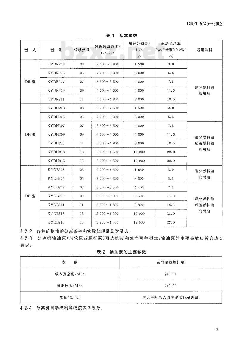 GB/T 5745-2002 船用碟式分离机