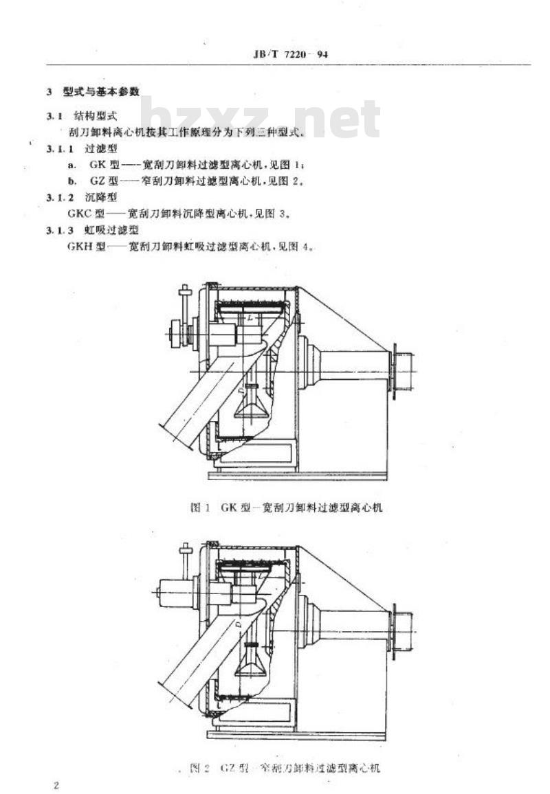 JB/T 7220-1994 刮刀卸料离心机