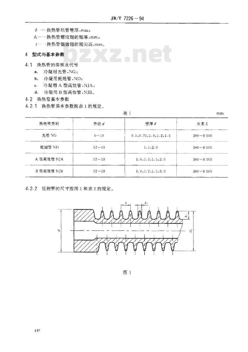 JB/T 7226-1994 氟利昂冷凝用换热管
