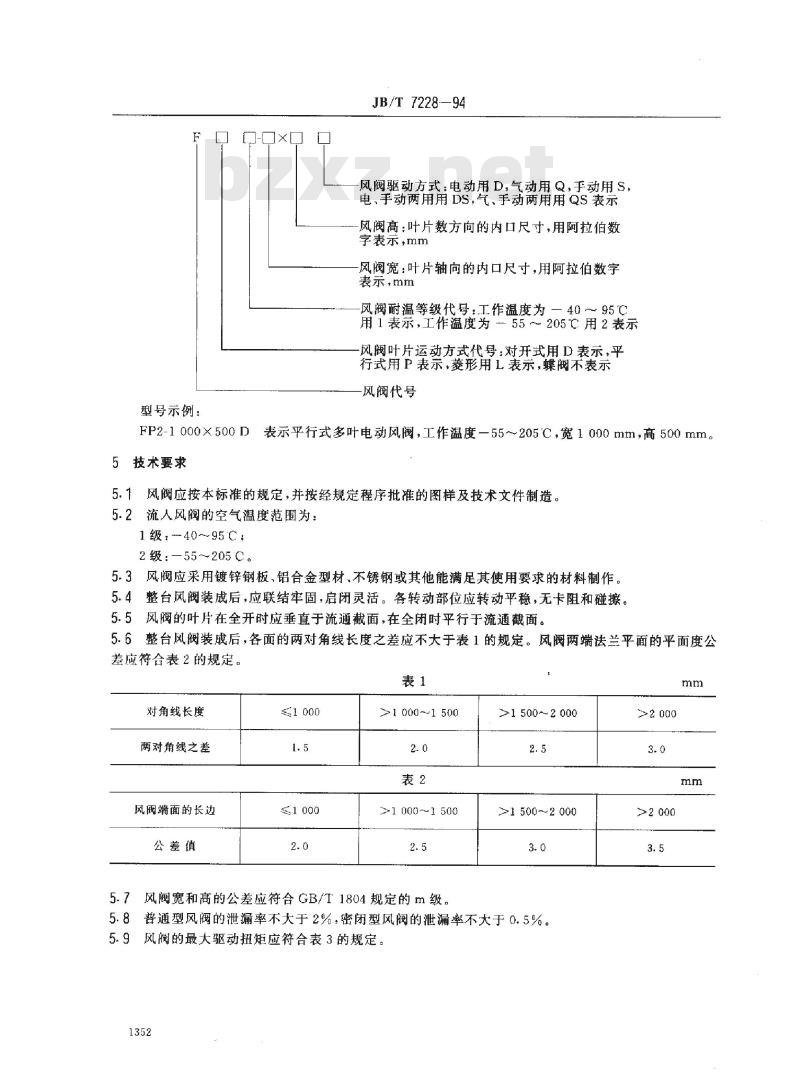 JB/T 7228-1994 风量调节阀