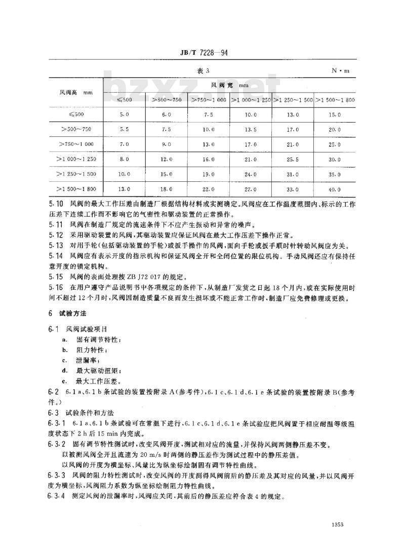 JB/T 7228-1994 风量调节阀