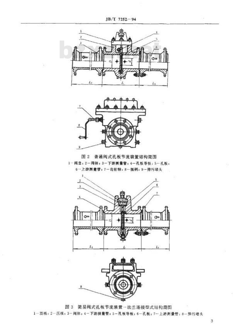 JB/T 7252-1994 阀式孔板节流装置