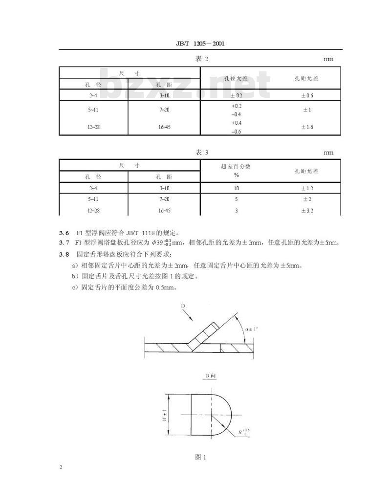 JB/T 1205-2001 塔盘 技术条件