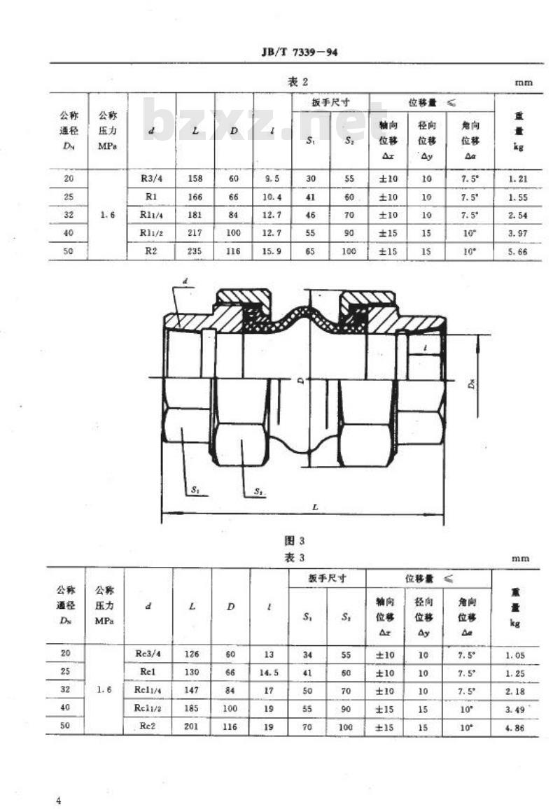 JB/T 7339-1994 挠性管接头