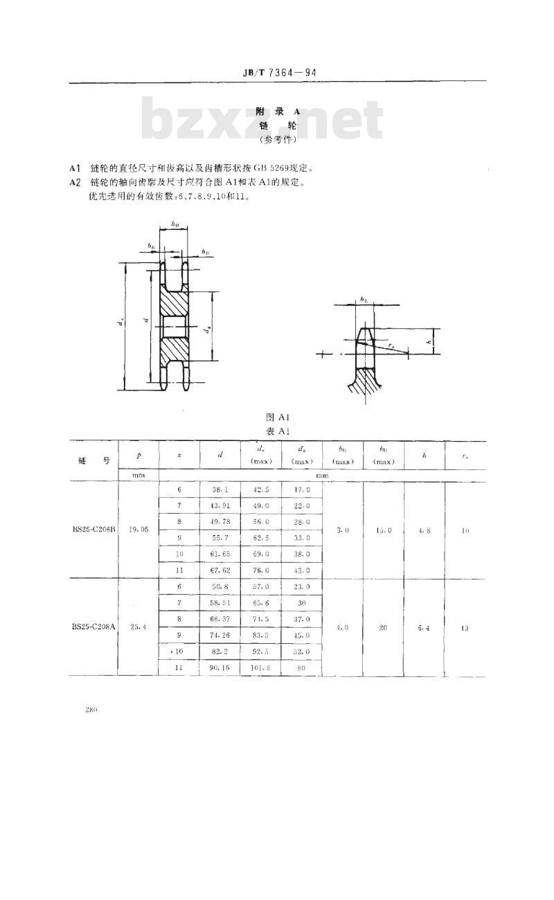 JB/T 7364-1994 倍速输送链