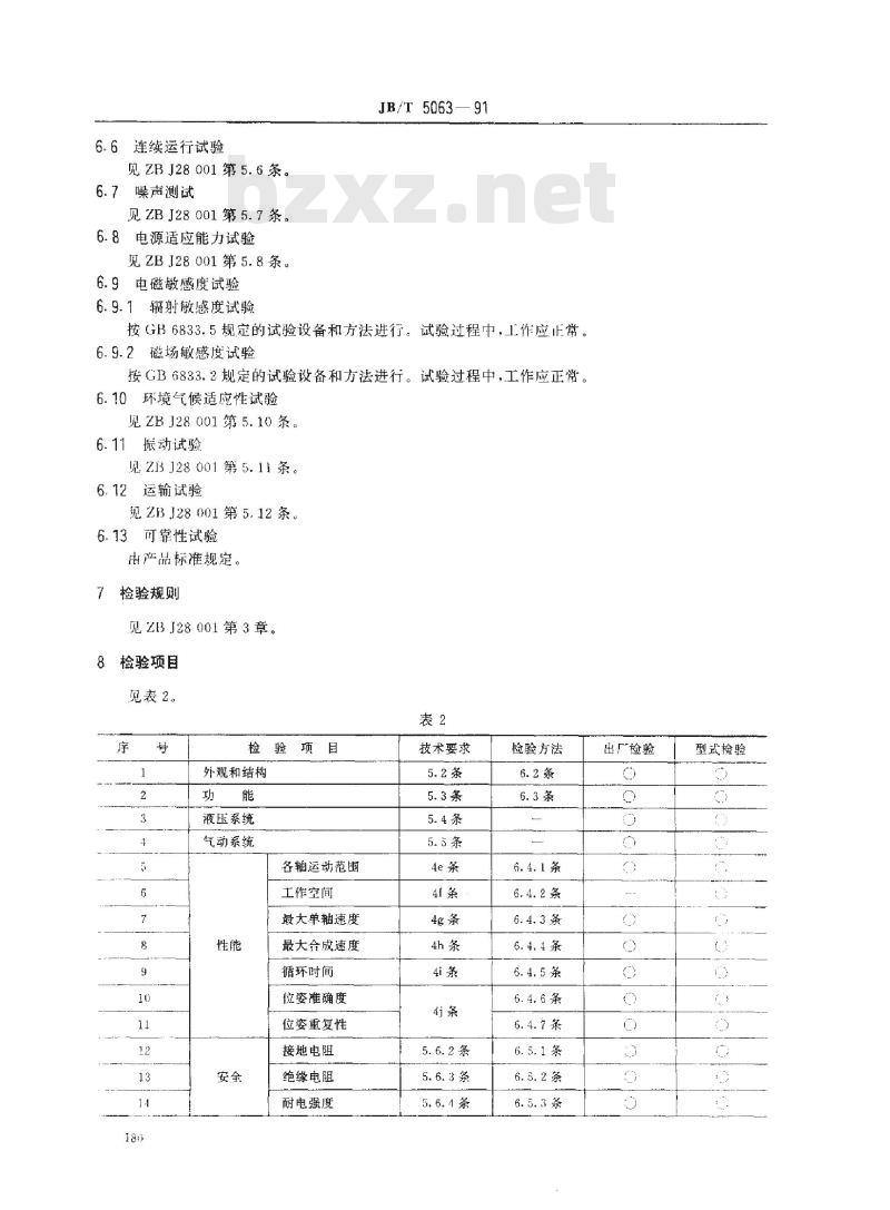 JB/T 5063-1991 搬运机器人 通用技术条件