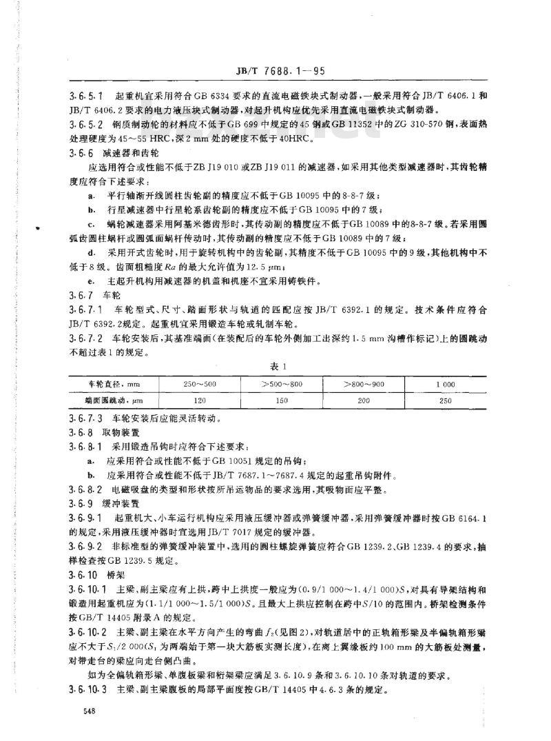 JB/T 7688.1-1995 冶金起重机技术条件 通用要求