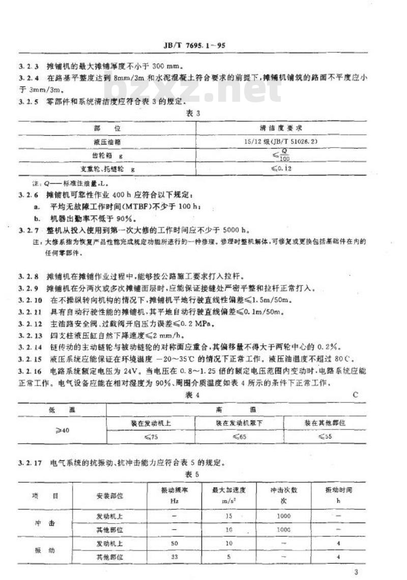 JB/T 7695.1-1995 滑模式水泥混凝土摊铺机 技术条件
