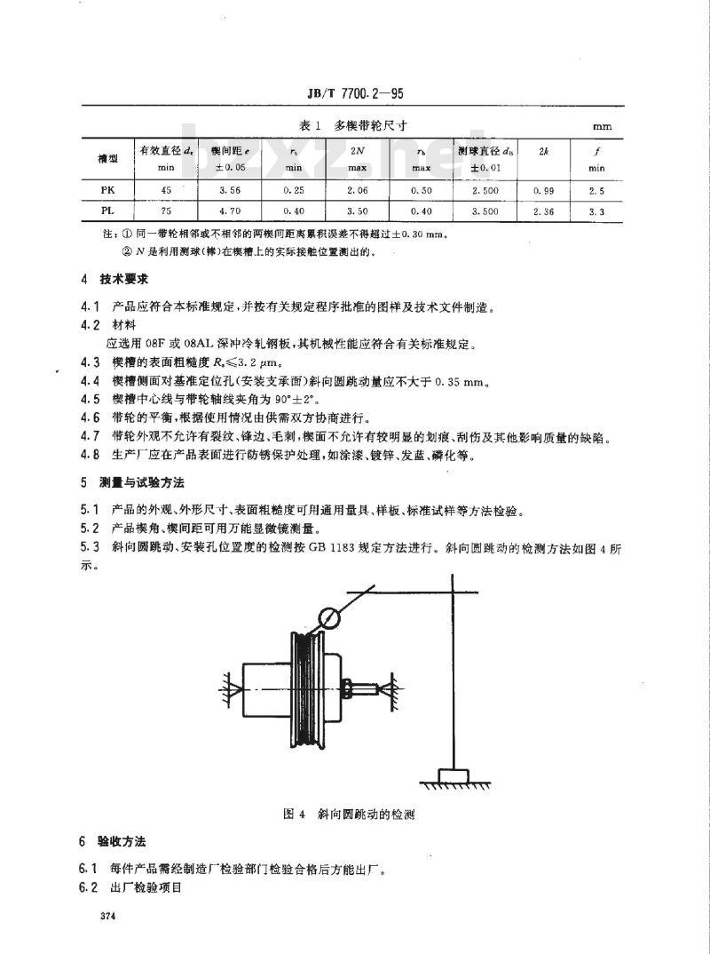 JB/T 7700.2-1995 板材旋压多楔带轮