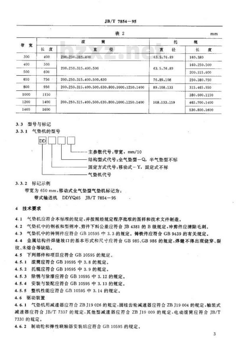 JB/T 7854-1995 气垫带式输送机