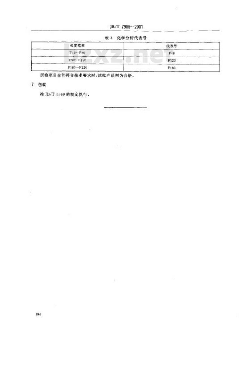 JB/T 7986-2001 普通磨料 铬刚玉