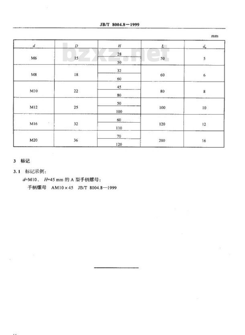 JB/T 8004.8-1999 机床夹具零件及部件 手柄螺母