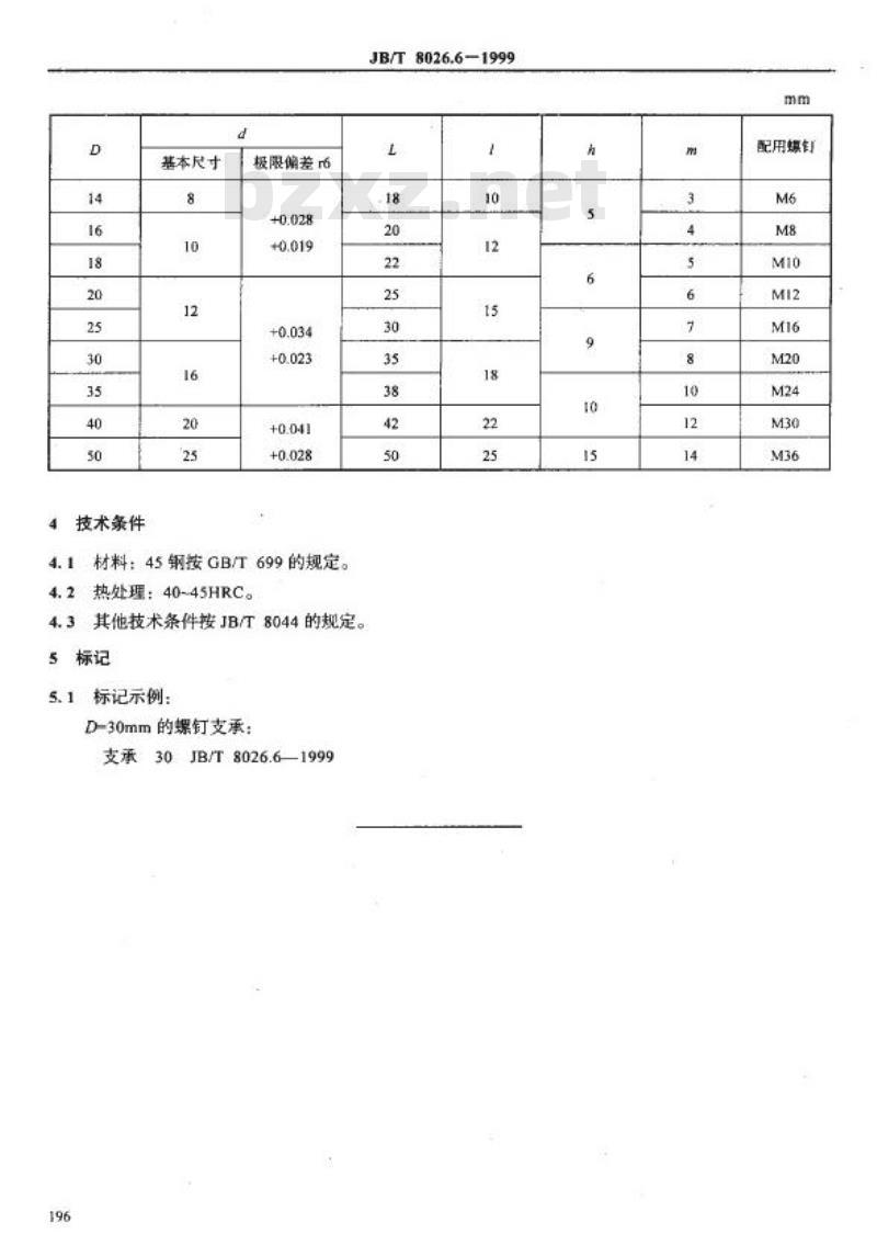 JB/T 8026.6-1999 机床夹具零件及部件 螺钉支承