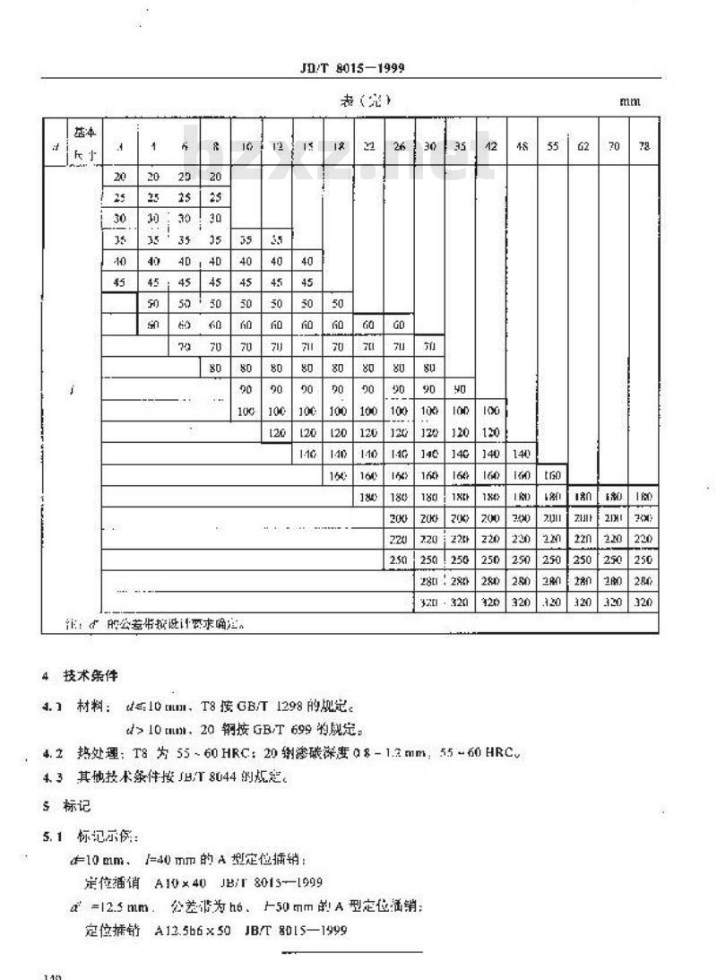 JB/T 8015-1999 机床夹具零件及部件 定位插销