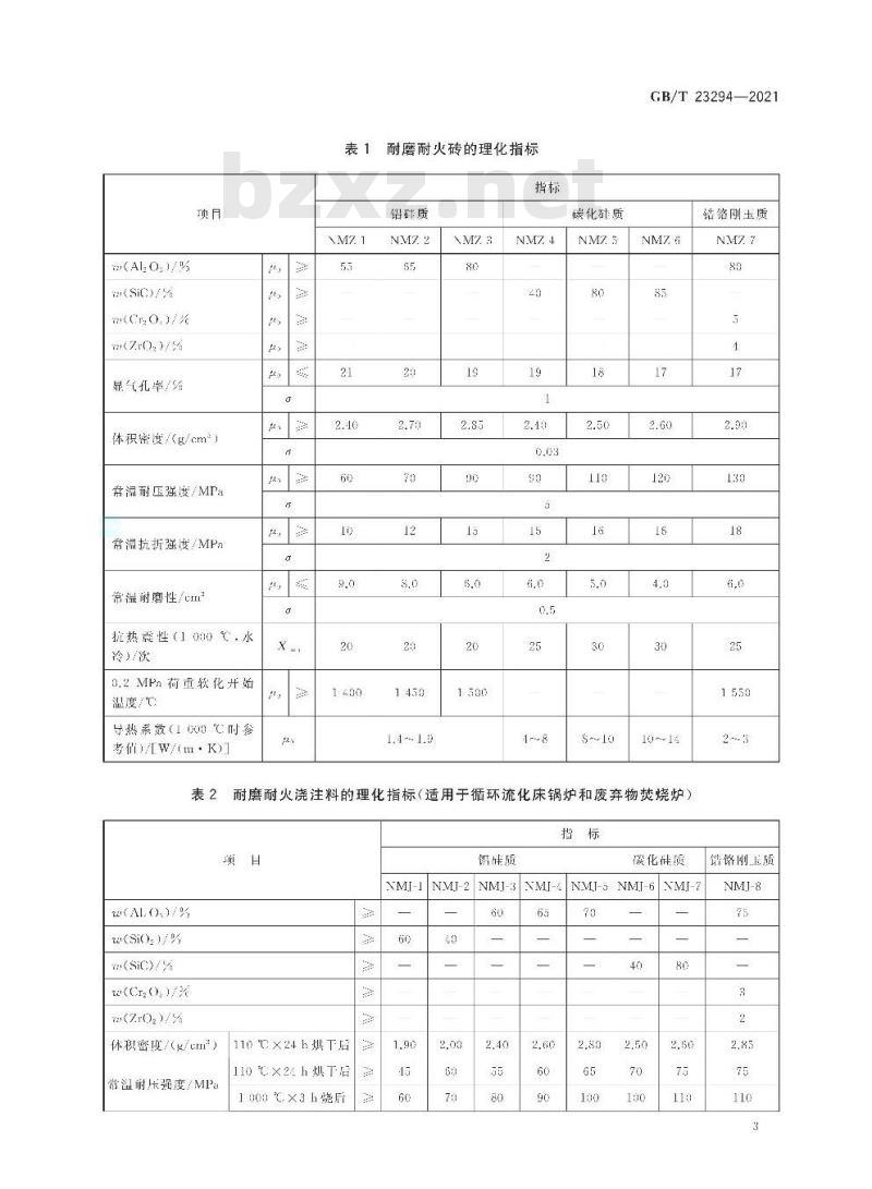 GB∕T 23294-2021 耐磨耐火材料