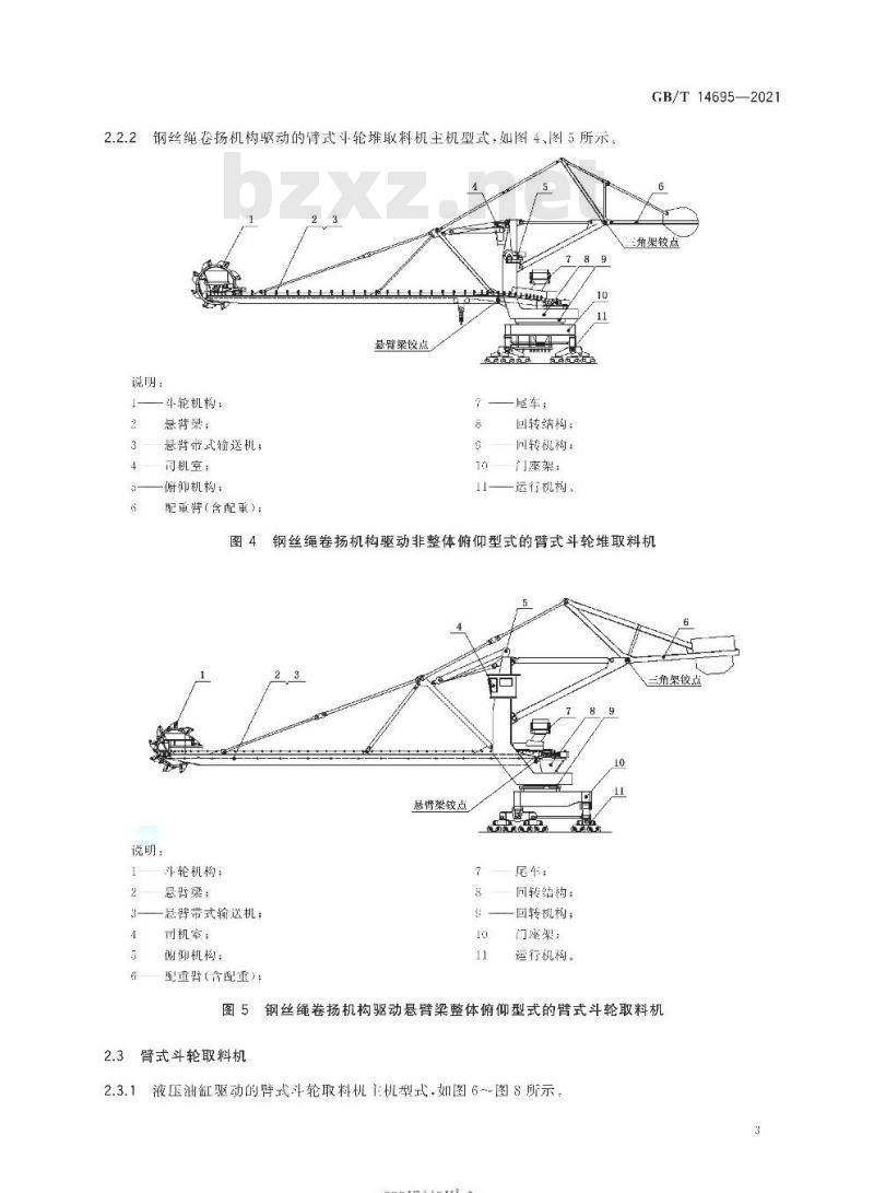 GB∕T 14695-2021 臂式斗轮堆取料机 型式和基本参数