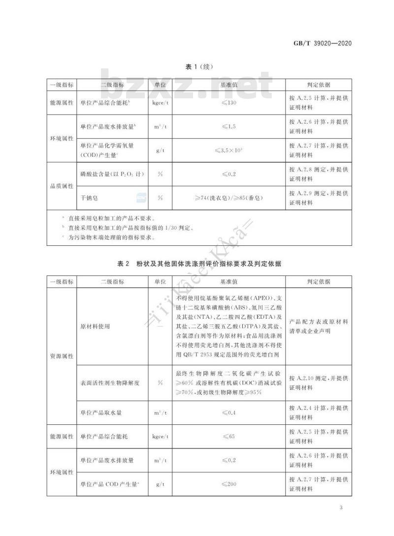 GB∕T 39020-2020 绿色产品评价 洗涤用品
