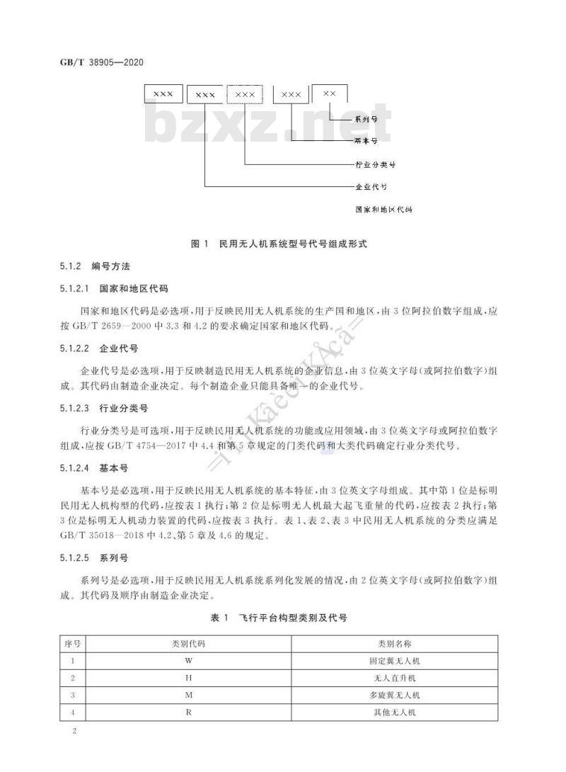 GB∕T 38905-2020 民用无人机系统型号命名