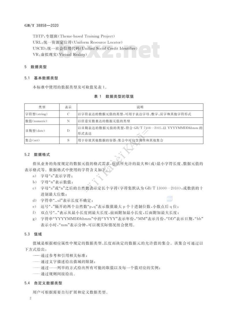 GB∕T 38858-2020 干部网络培训 平台数据要求