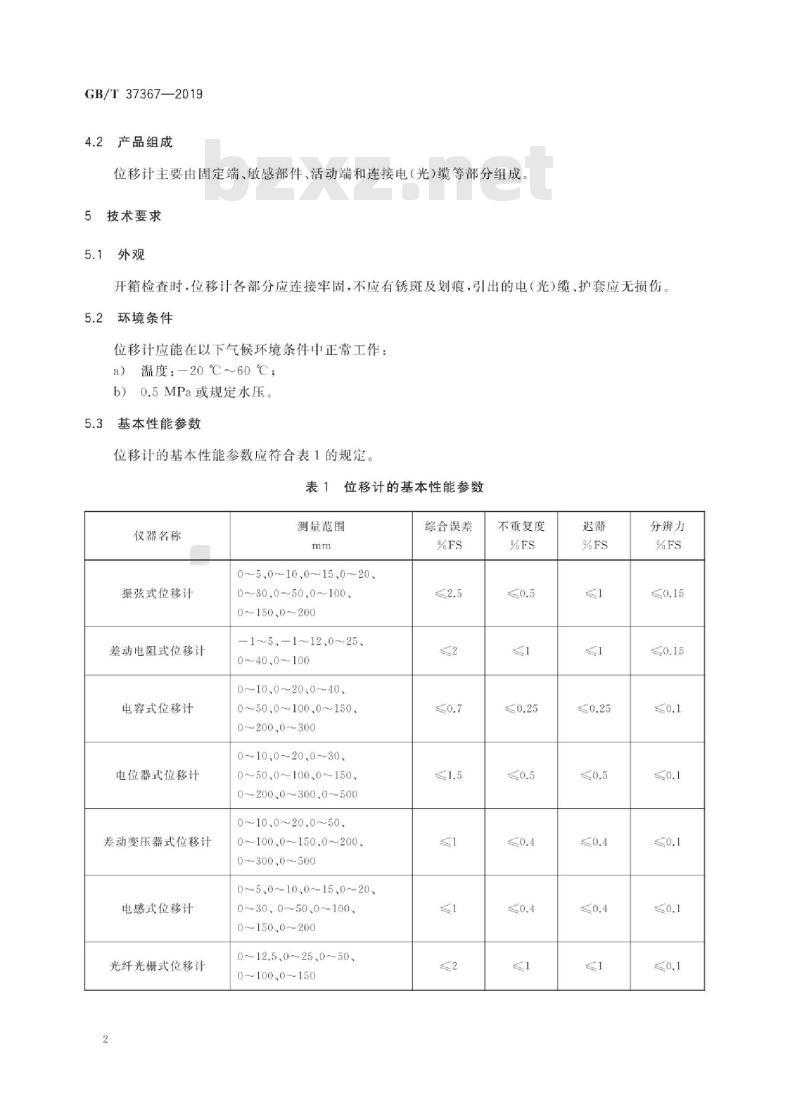 GB∕T 37367-2019 岩土工程仪器位移计