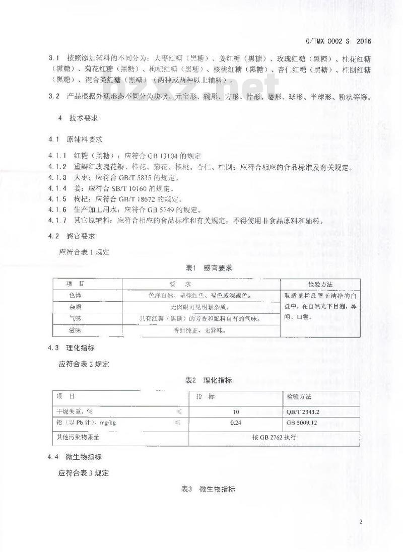 QTMX 0002 S-2016 临沧甜咪嘻食品有限公司 调制红糖（黑糖）