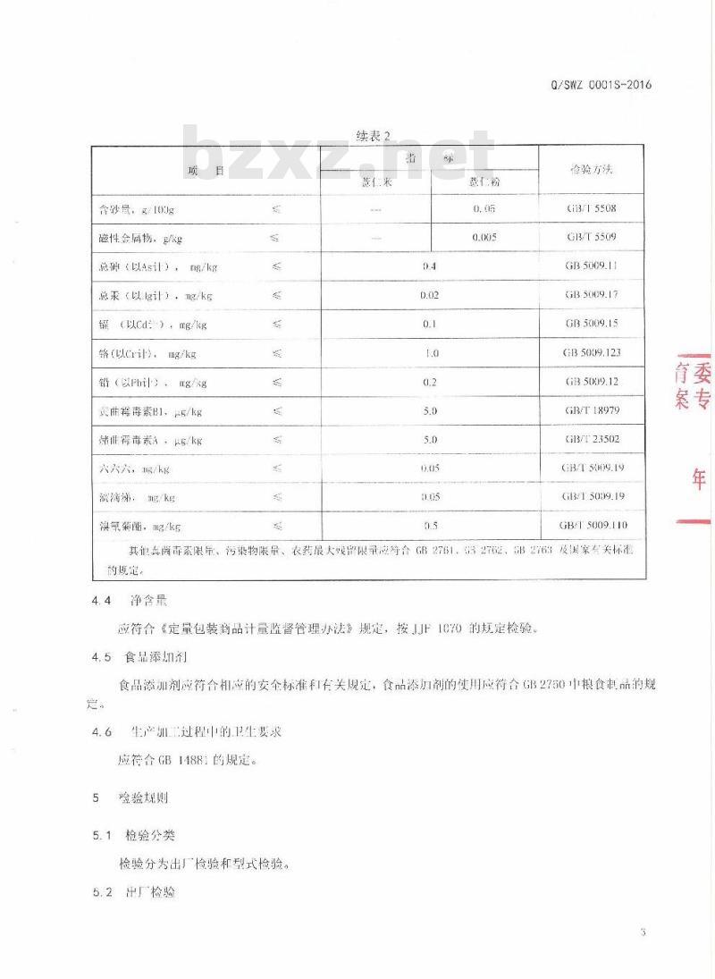 QSWZ 0001 S-2016 师宗旺哲种植专业合作社企业标准 薏仁制品