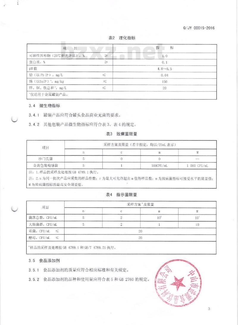 QJY 0001 S-2016 中山市进源食品饮料有限公司 椰子汁饮料